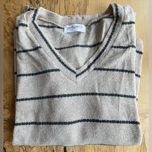 Carly Jean Striped V-Neck Sweater